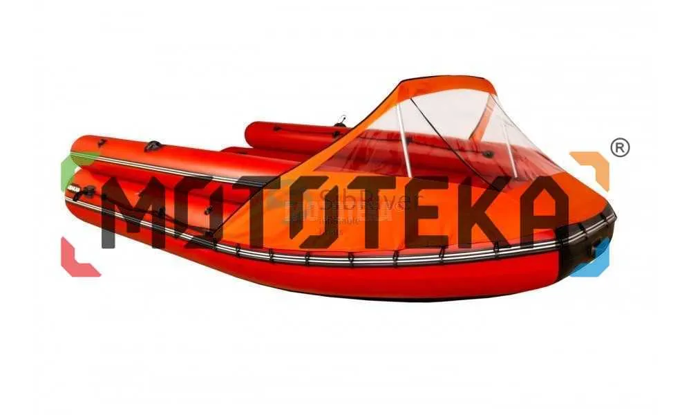 Тент носовой с окном для лодок Abakan (Абакан) 380, 420 JET / Allaska (Аляска) 470, 520 tonna серый