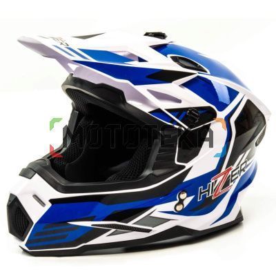 Шлем мото кроссовый HIZER (Хайзер) J6801 (XL) #6 white/blue