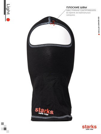 Подшлемник STARKS (Старкс) Light Чёрный/Серый - купить с доставкой, по выгодной цене в интернет-магазине Мототека